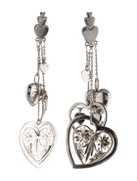 miss dior cherie heart shaoed locket and oearl earrings|Dior designer earrings.